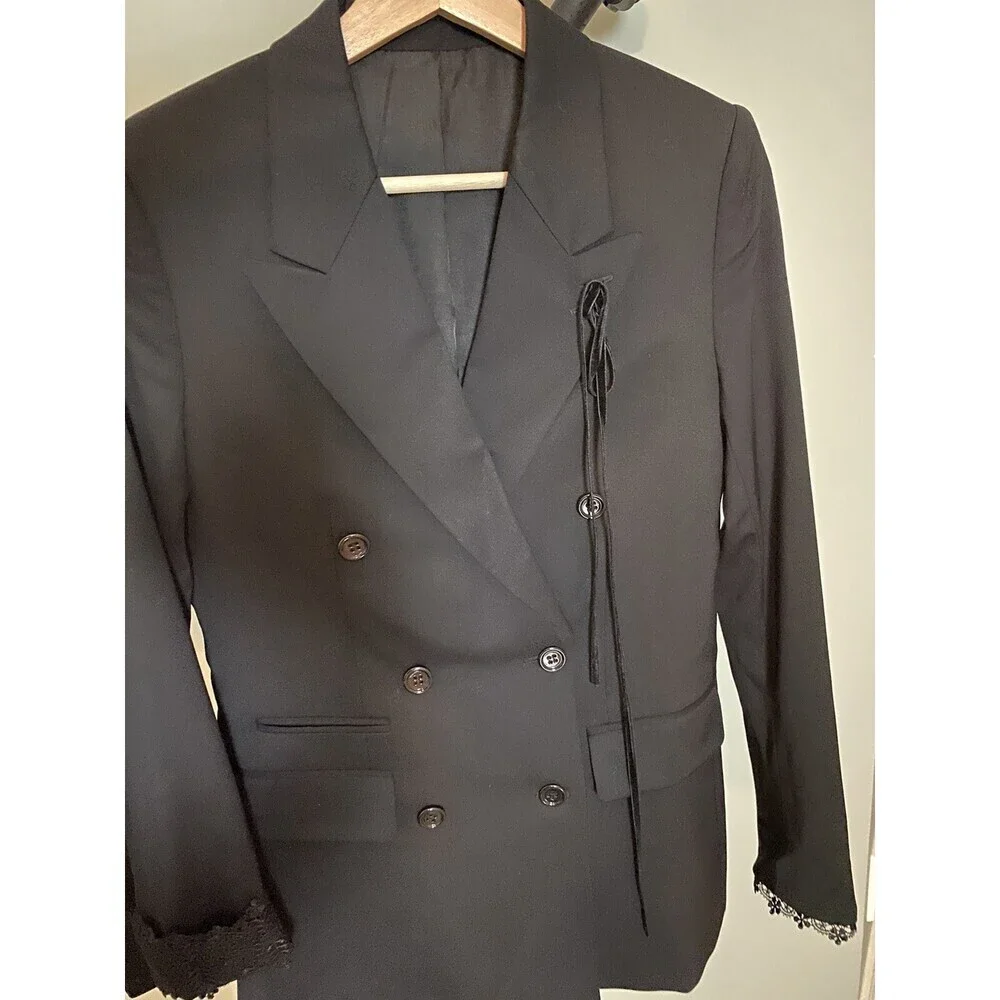 The Kooples Women's Double-Breasted Blazer Black Size 32 $725 - Picture 11 of 14